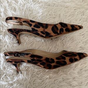 Marc Fisher Jovanni Leopard Slingback Kitten Heels Size 8